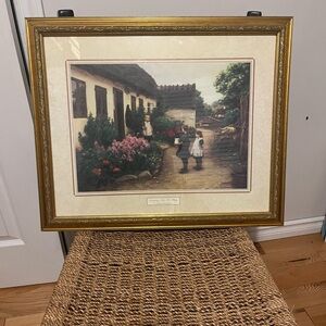 Framed Vintage Art Print with Gold Frame 22.5X18.5 inches